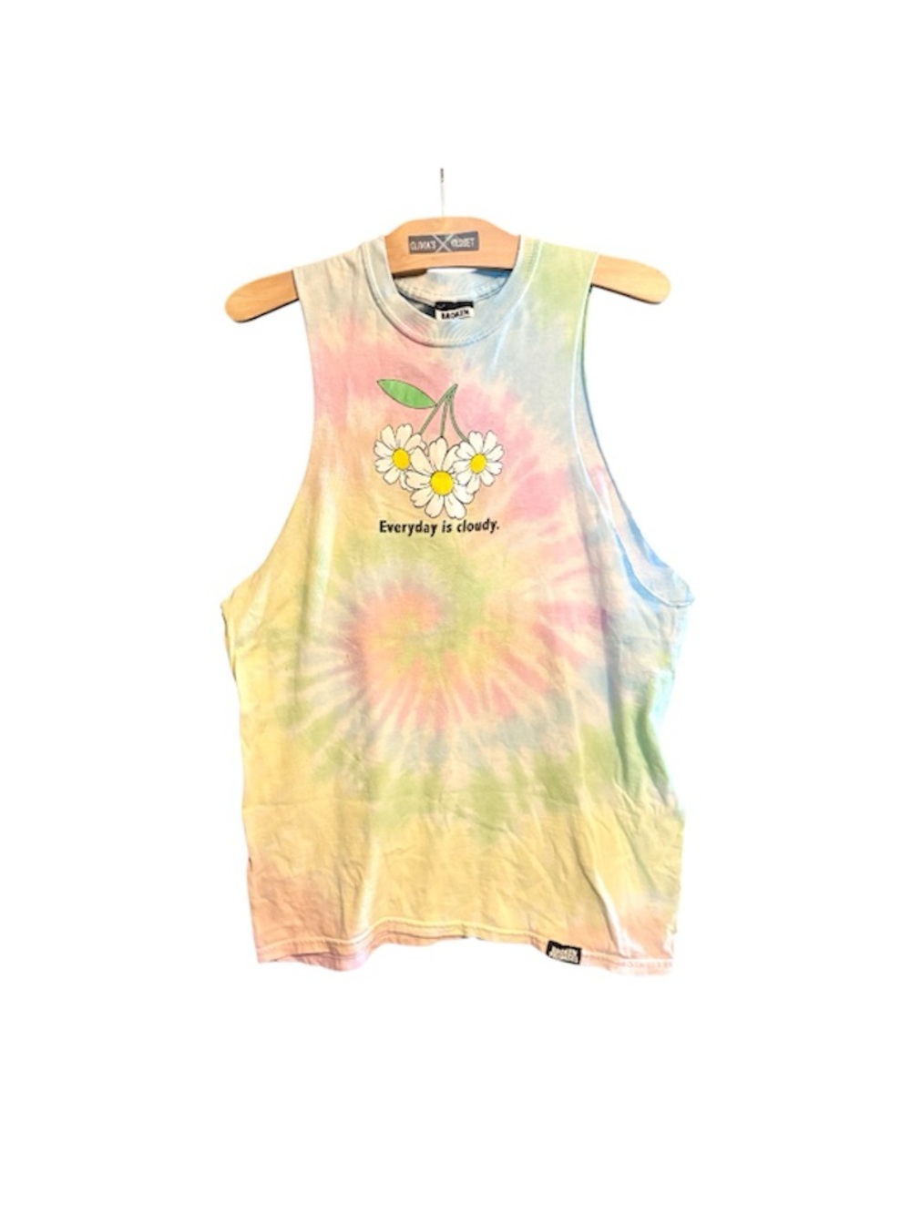 Broken Promises Tie-Dye Tank with Daisy Graphic